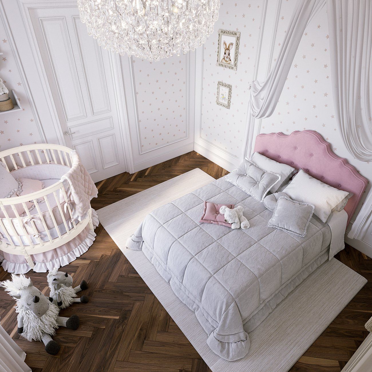 Кровать двуспальная с мягким изголовьем 180х200 см серая Palace Р
