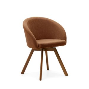 Marvin Поворотный стул из коричневой синели с ножками из ясеня Marvin