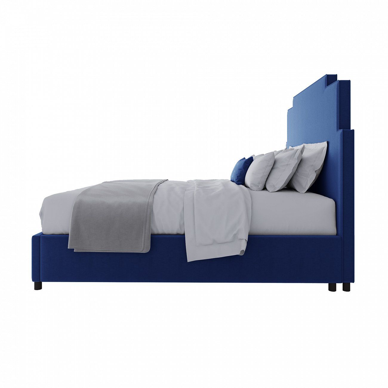 Кровать двуспальная 180x200 синяя Paxton Bed Light Blue