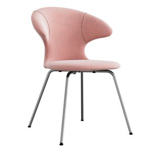 Time Flies chair, legs chrome, upholstery velour/ polyester pink
