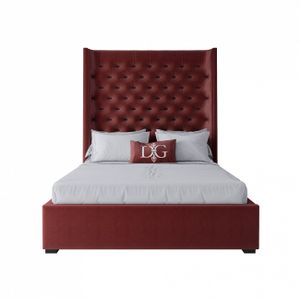 Teenage bed with carriage screed 140x200 red Jackie King