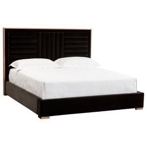 Кровать двуспальная 160х200 см черная Persius King