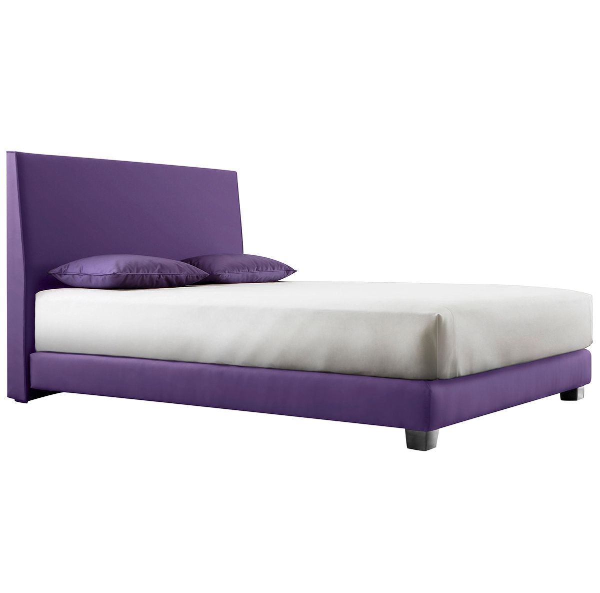 Single bed with upholstered headboard 90x200 cm purple Collection Prestige