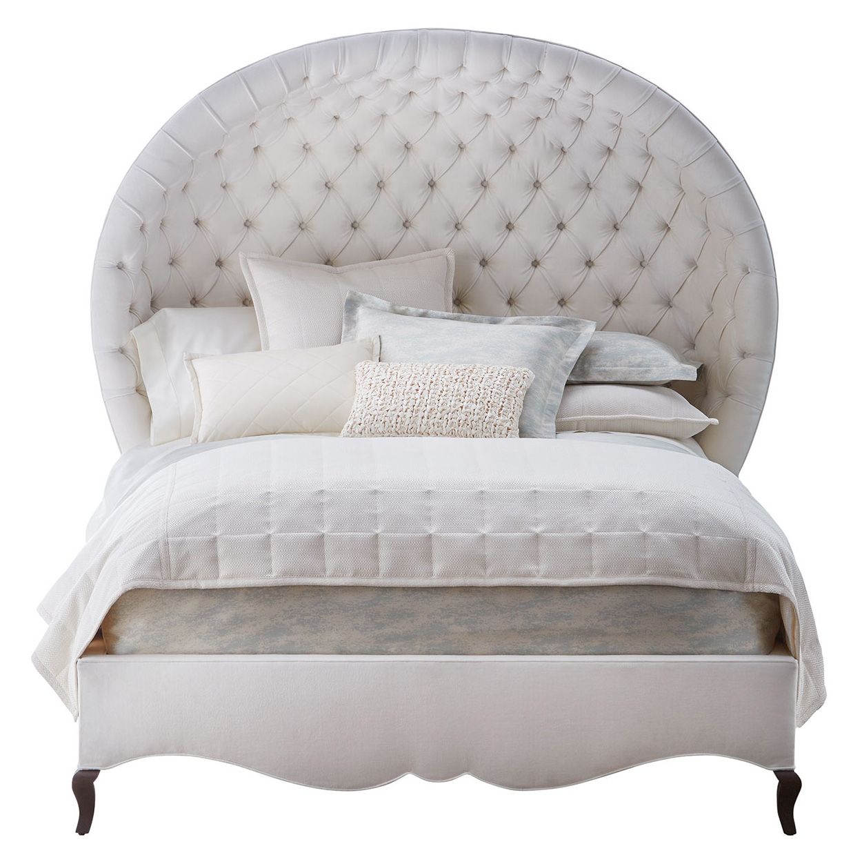 Double bed with upholstered backrest 160x200 cm white Antoinette