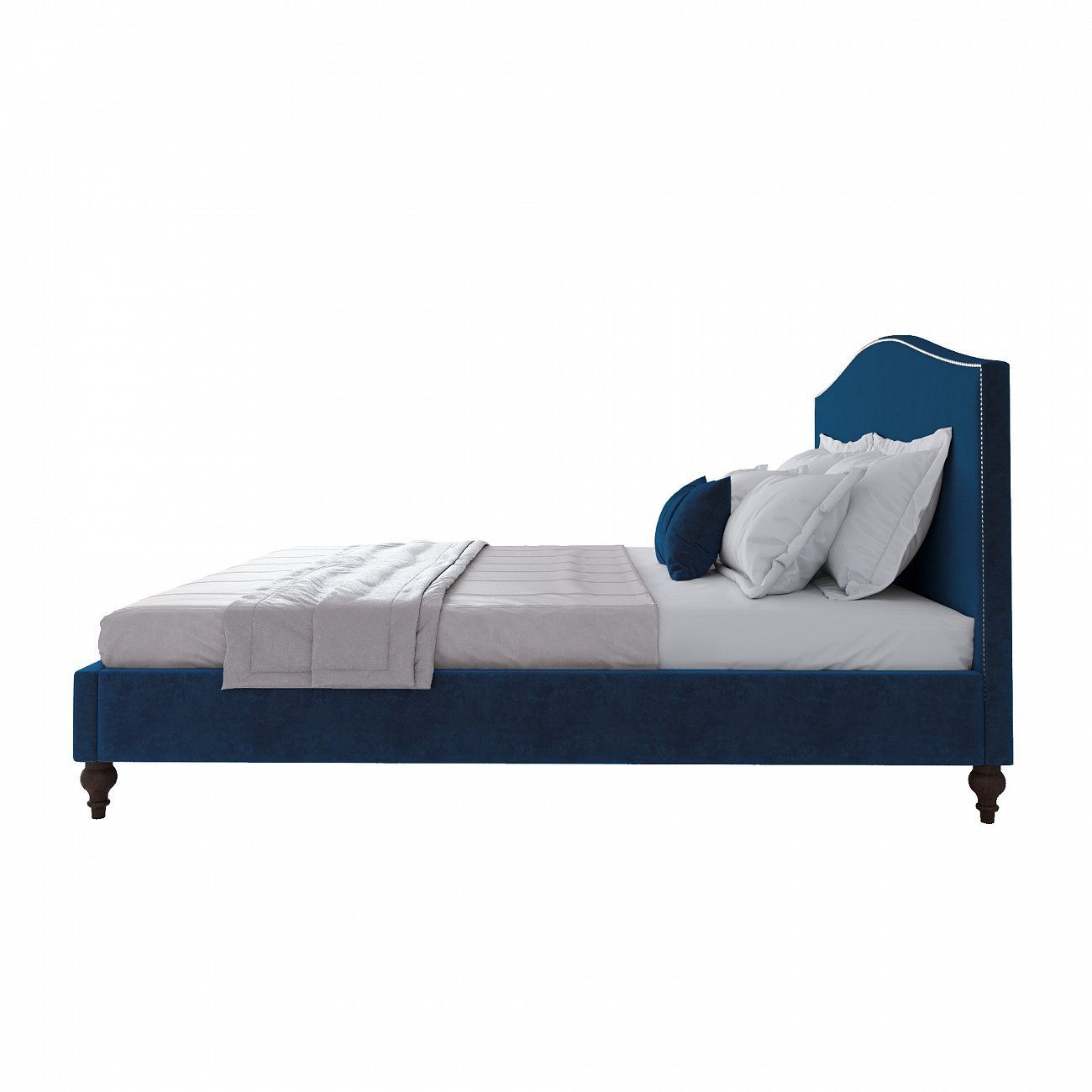 Кровать двуспальная 180х200 см синяя Fleurie