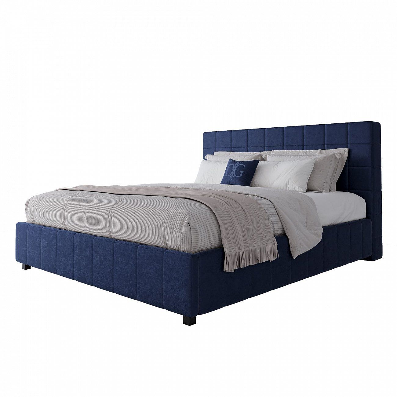 Double bed 180x200 cm blue Shining Modern