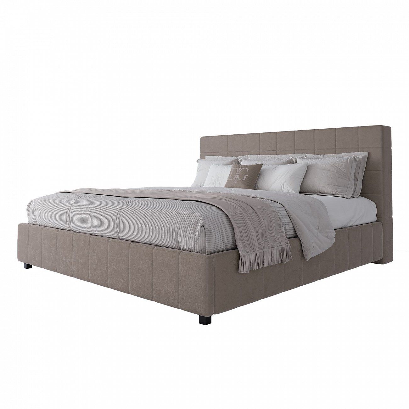 Large bed 200x200 Shining Modern beige