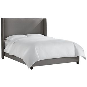 Double bed 180x200 grey Kelly Wingback Gray Linen