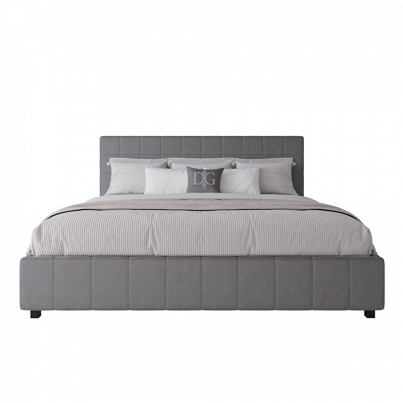 Euro bed 200x200 cm gray-beige Shining Modern