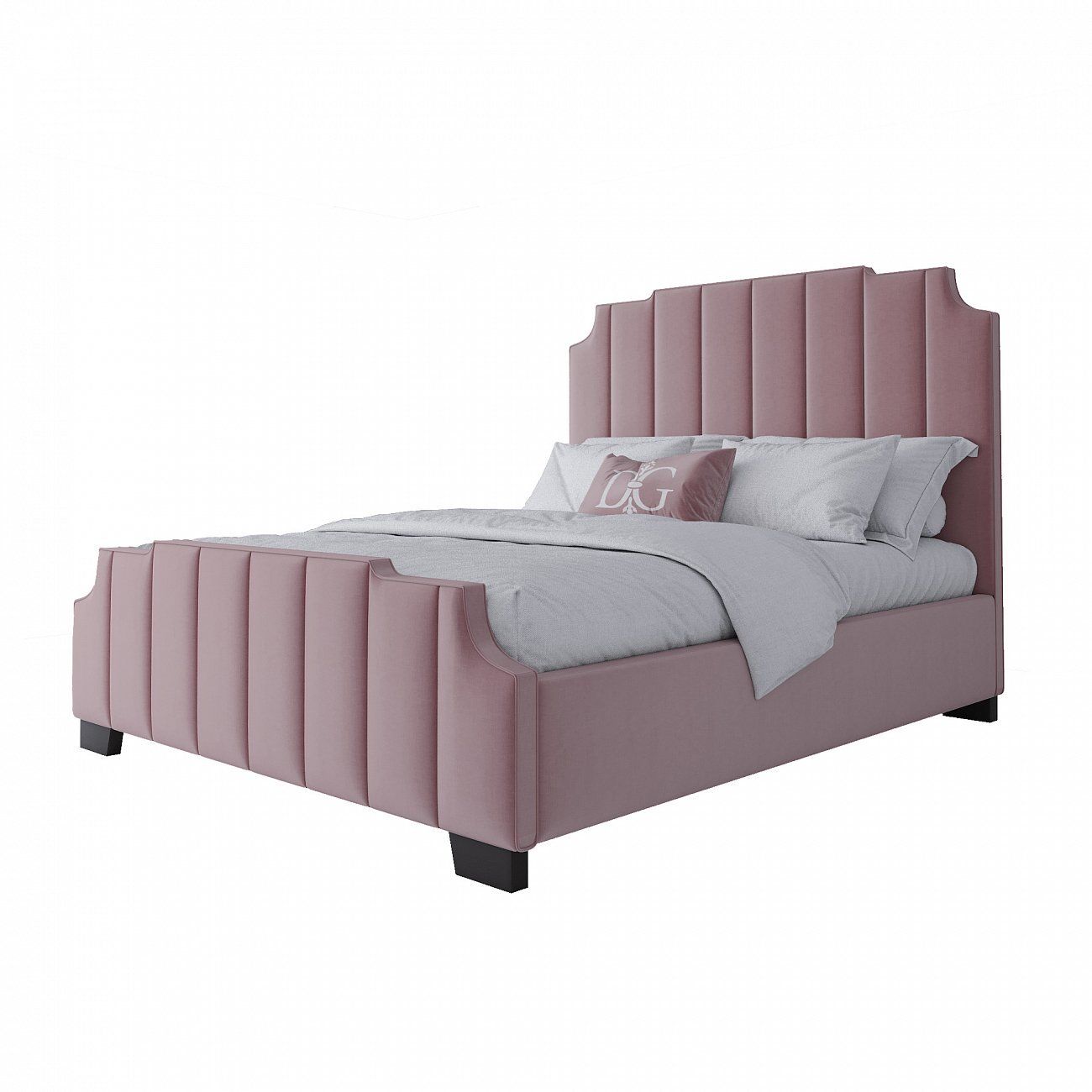 Bony double bed 160x200 cm pink