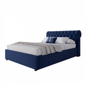 Кровать подростковая с каретной стяжкой 140х200 синяя Sweet Dreams