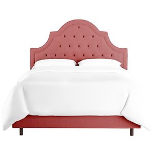Кровать двуспальная 160х200 розовая с каретной стяжкой Harvey Tufted Rose Velvet