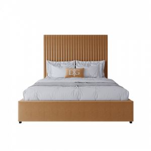 Кровать двуспальная 160х200 см золотисто-коричневая Mora