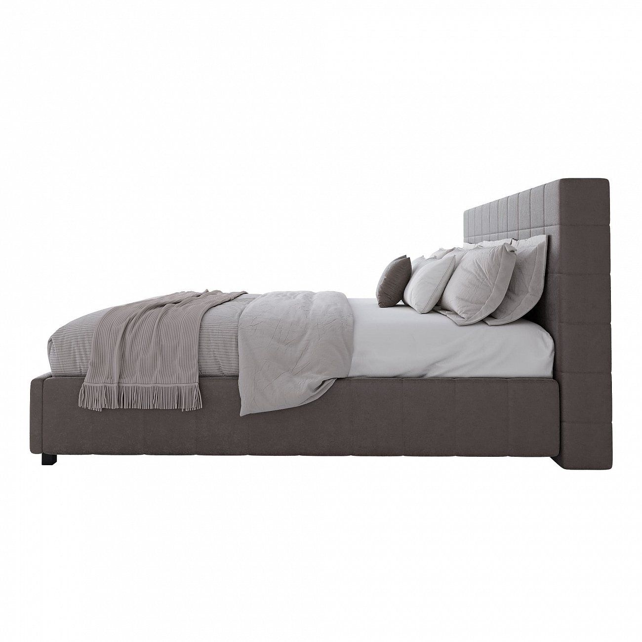 Euro bed 200x200 cm gray-brown Shining Modern