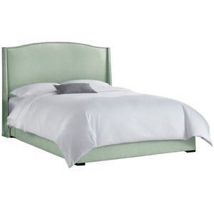 Кровать двуспальная 160х200 зеленая Cole Wingback Mint
