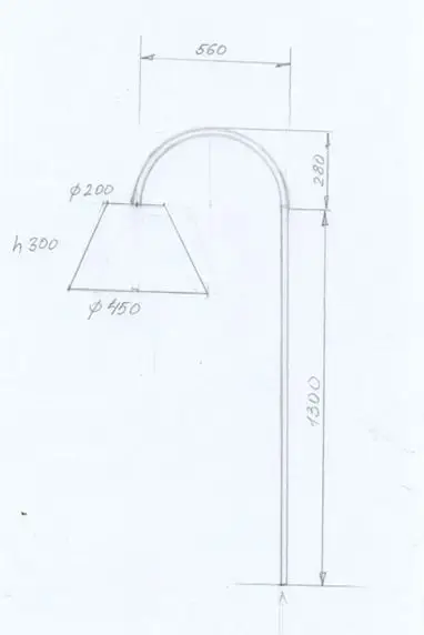Floor lamp of individual manufacture