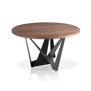 Круглый обеденный стол из ореха и черной стали CT2061R-NOGAL /1046 Ø130 CT2061R