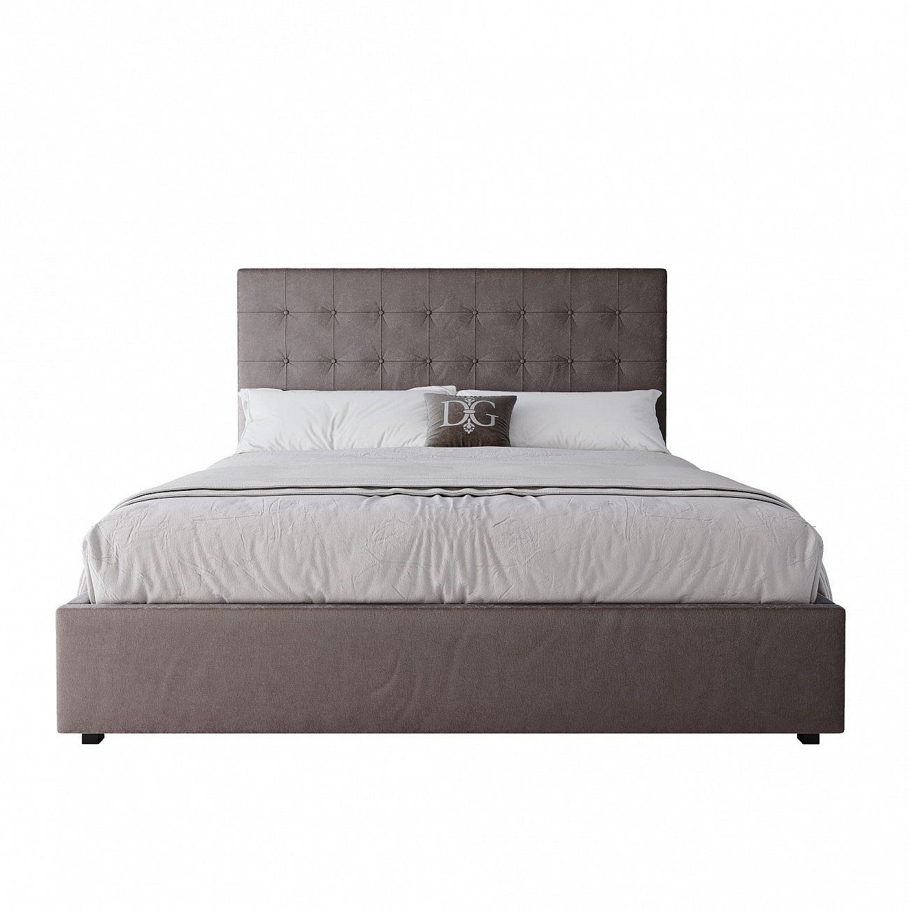Double bed 180x200 cm light brown Royal Black