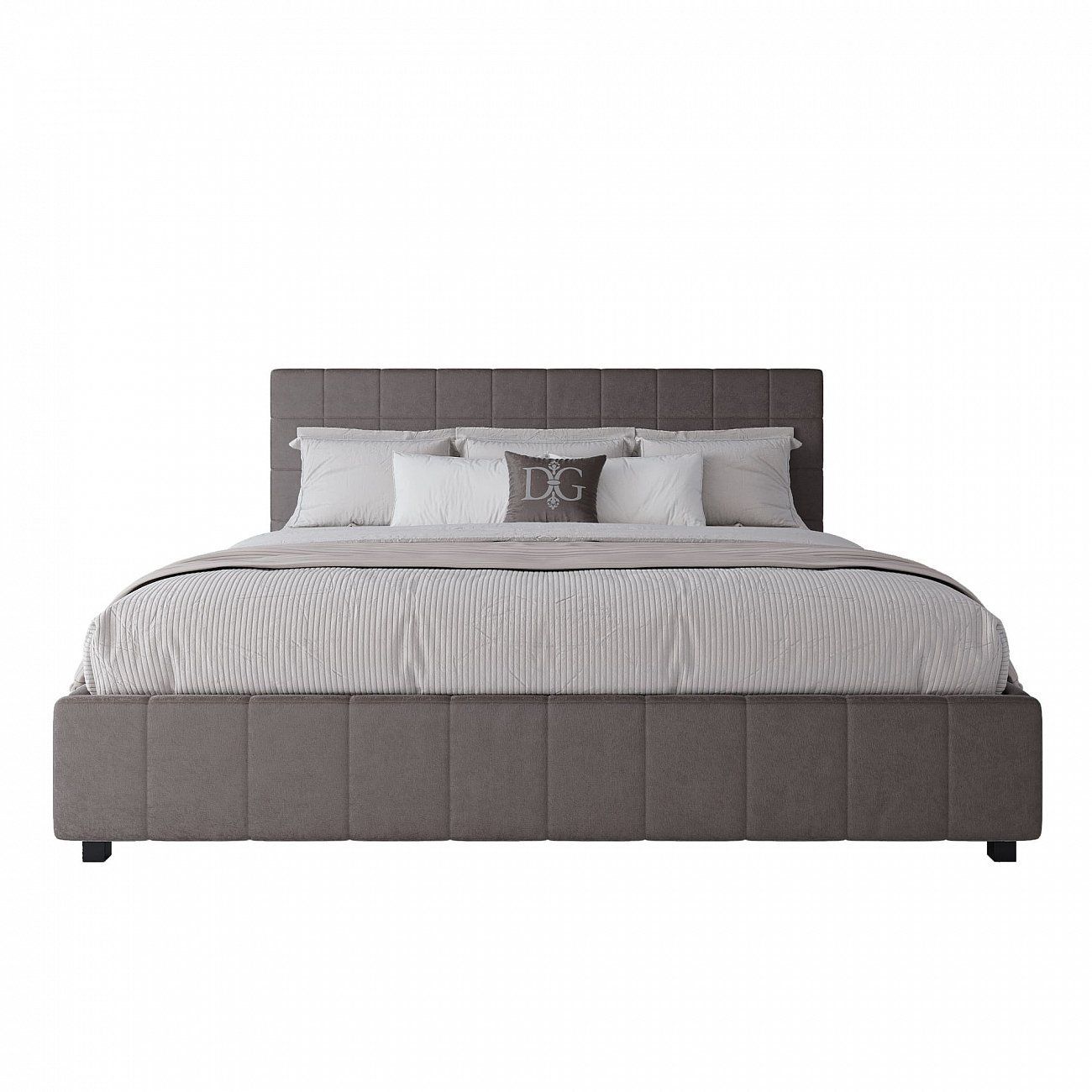 Euro bed 200x200 cm gray-brown Shining Modern