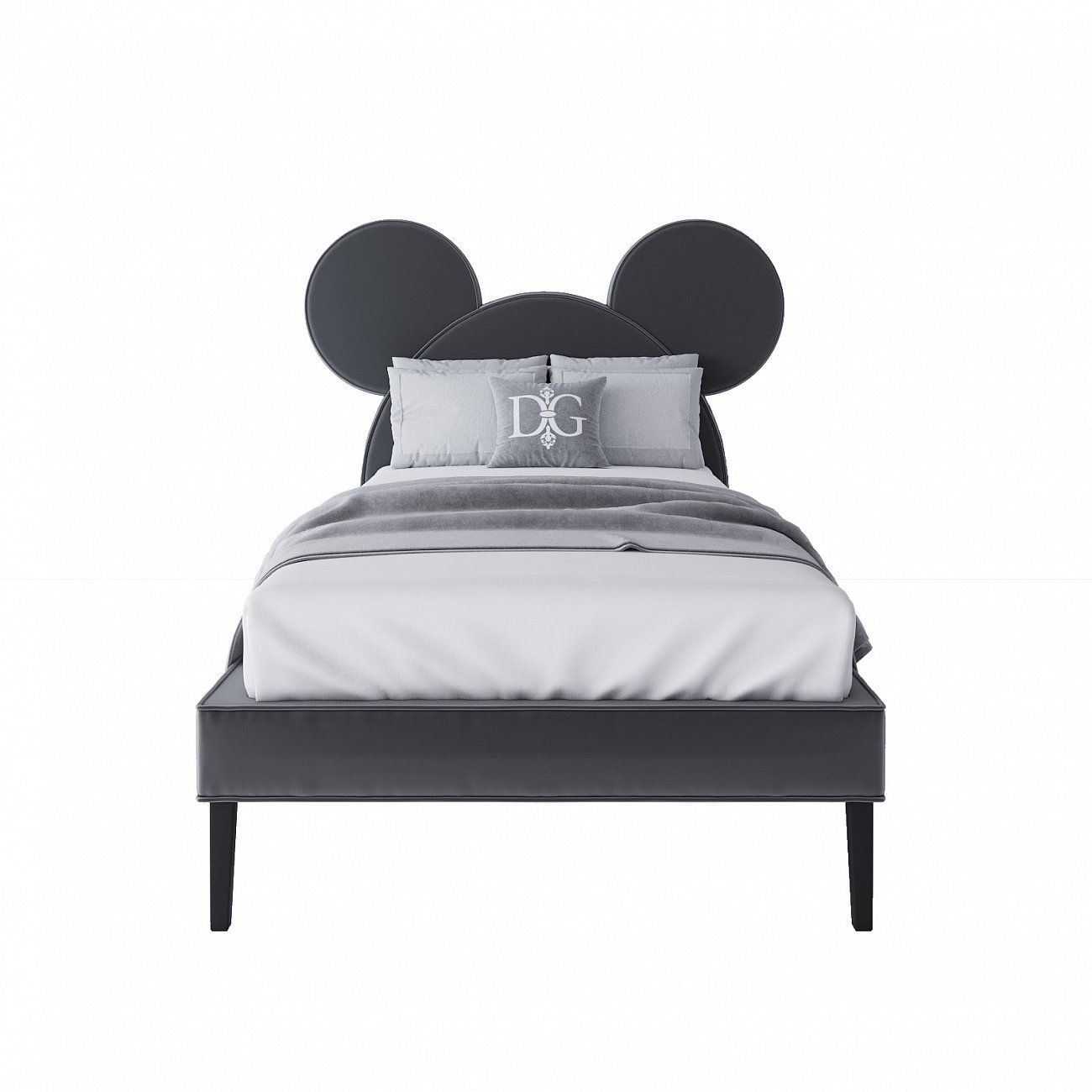 Кровать Mickey Mouse детская односпальная 90х200 серая