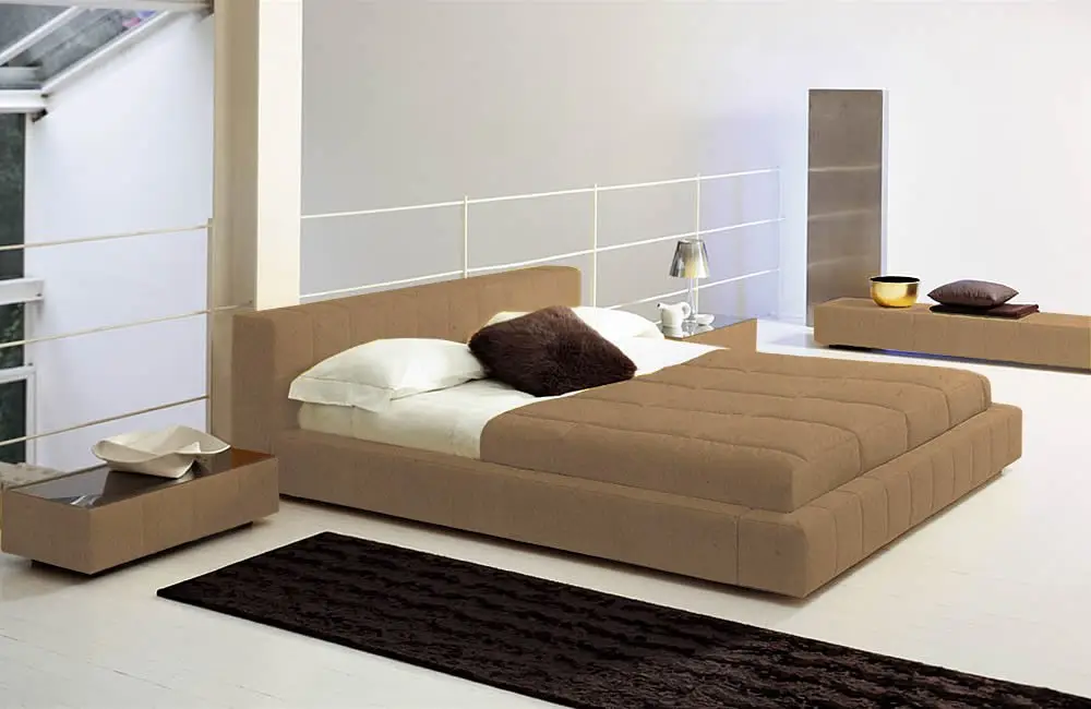 Double bed 180x200 cm beige Squaring Basso