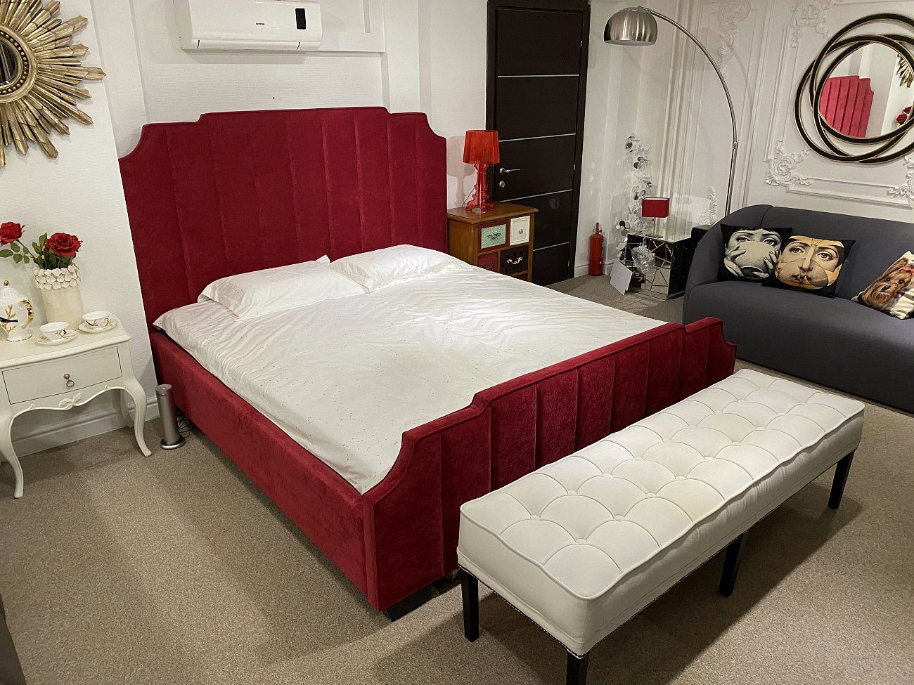 Double bed 160x200 cm bright pink Bony