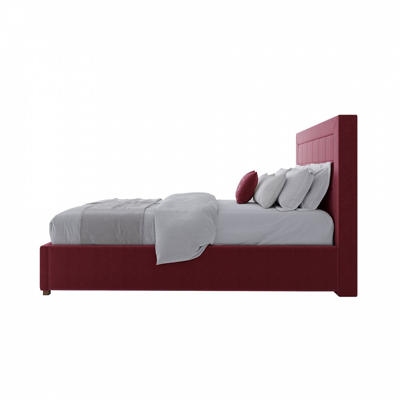 Semi-double teenage bed with a soft headboard 140x200 cm red Elizabeth