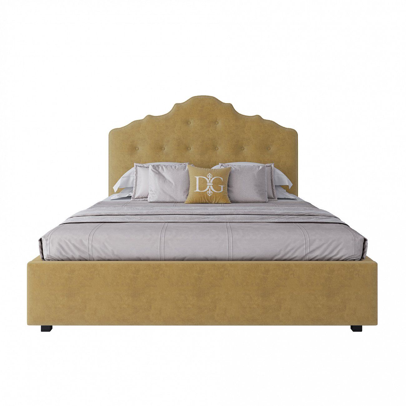 Double bed 160x200 cm yellow Palace