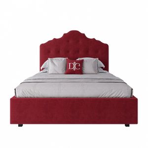 Semi-double teenage bed with a soft headboard 140x200 cm red Palace