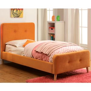Кровать подростковая Button Tufted Flannelette Orange 140х200
