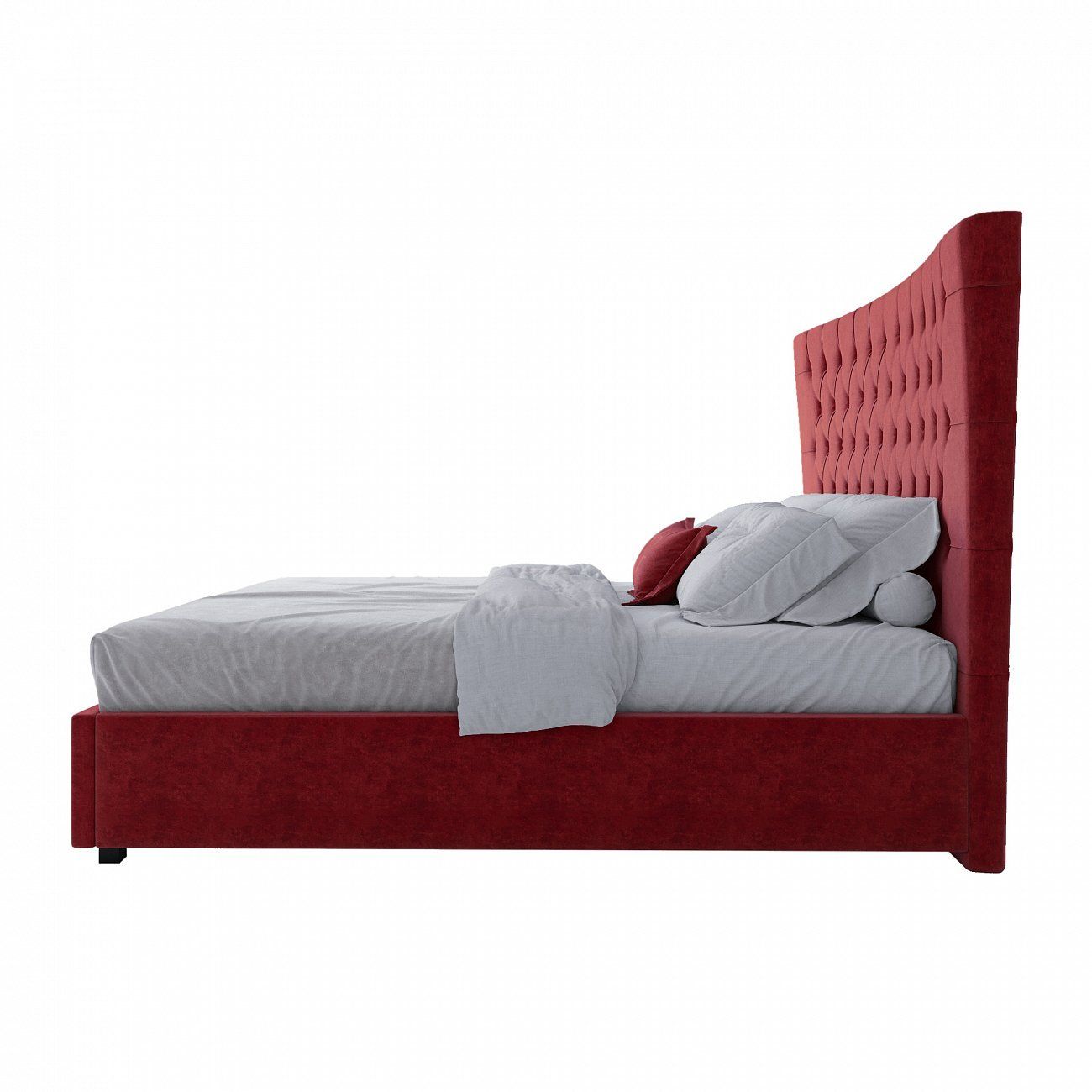 Double bed 180x200 red velour QuickSand