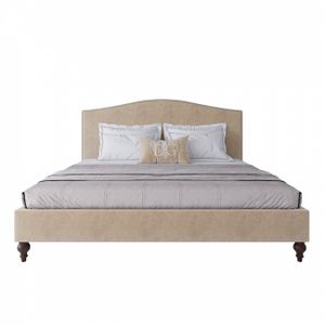 Кровать двуспальная 180х200 см бежево-розовая Fleurie