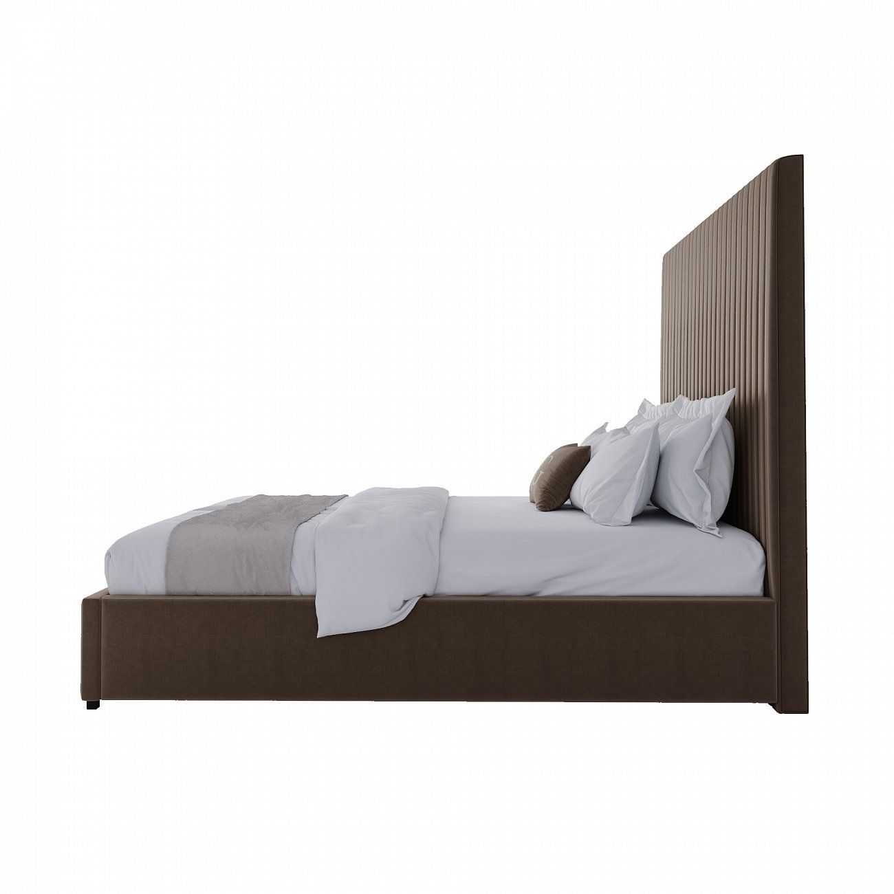 Double bed 160x200 brown Mora