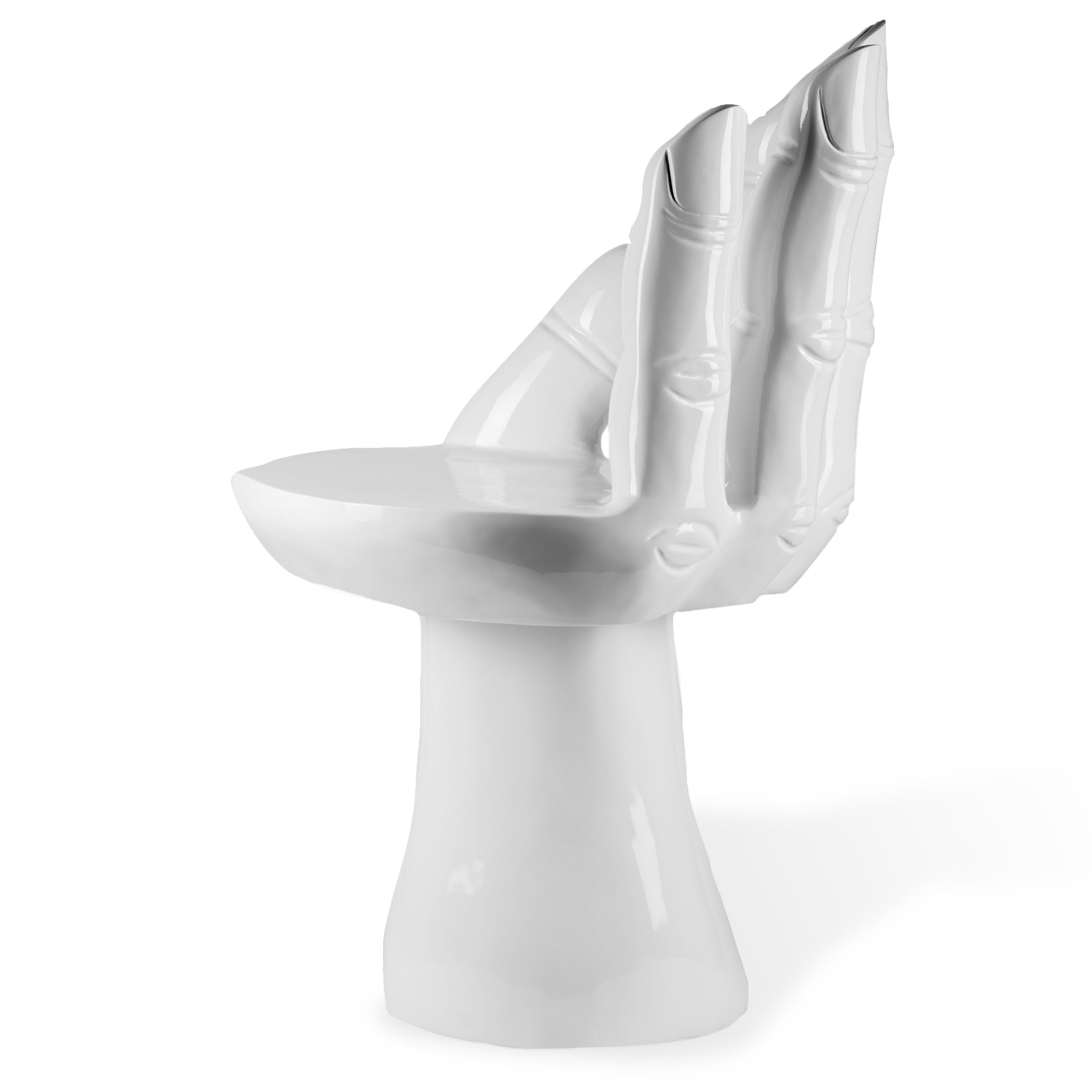 Pols Potten White Hand-Shaped Acrylic Chair 90cm