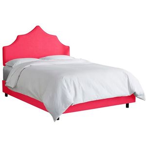Double bed with upholstered headboard 160x200 cm pink Camille Light Fuchsia
