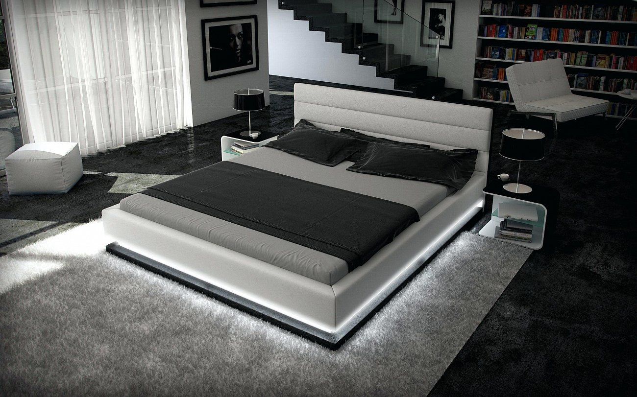 Double bed 160x200 light grey Brooklyn