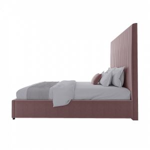 Кровать двуспальная 180х200 см жемчужно-розовая Mora