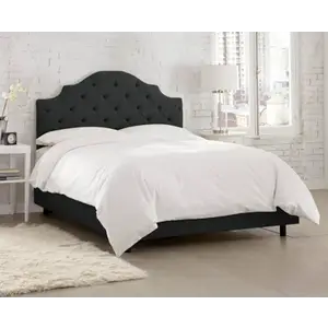 Кровать двуспальная 180х200 черная с каретной стяжкой Henley Tufted Black