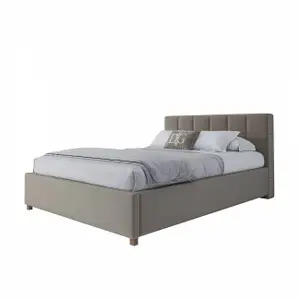 Teenage bed with a soft backrest 140x200 cm grey Wales