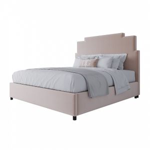 Кровать двуспальная с мягким изголовьем 180х200 см розовая Paxton Lilac Linen