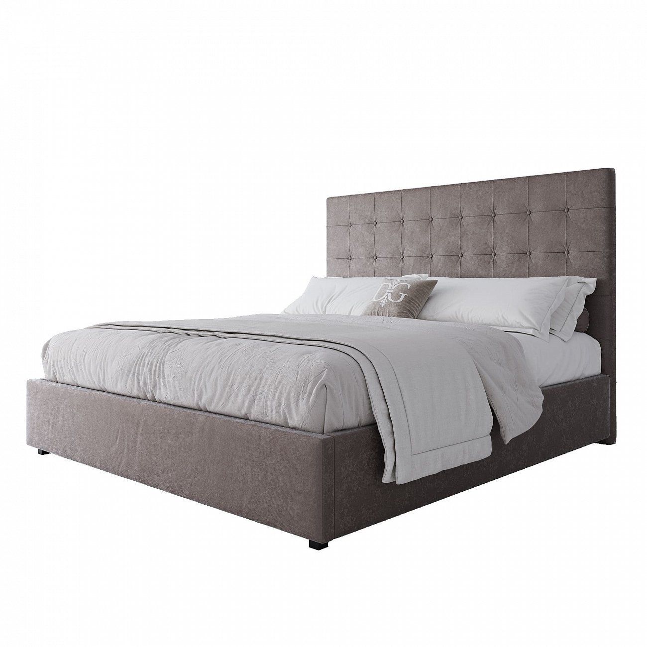 Double bed 180x200 cm light brown Royal Black