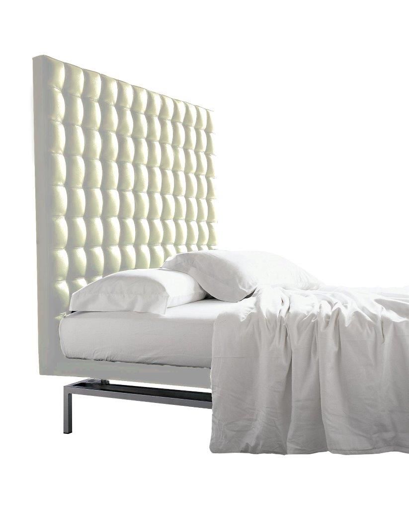 Double bed 180x200 white eco-leather Konigreich