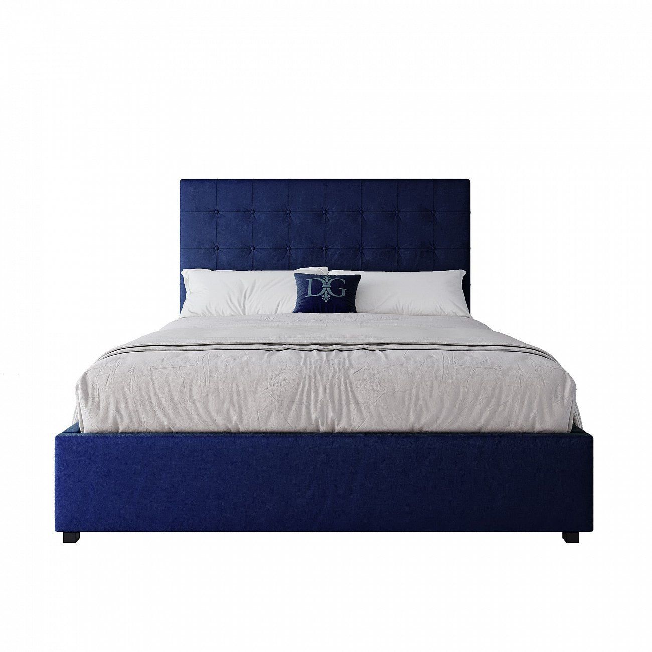 Кровать двуспальная 160х200 синяя Royal Black