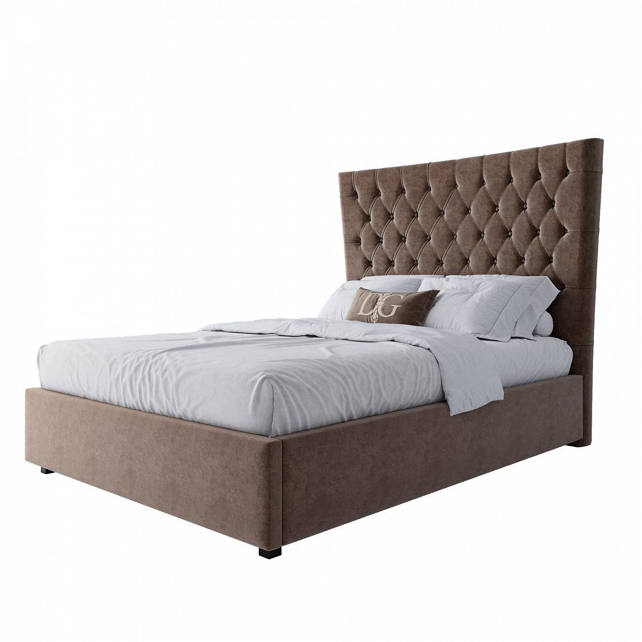 Teenage bed with carriage screed 140x200 grey-brown QuickSand