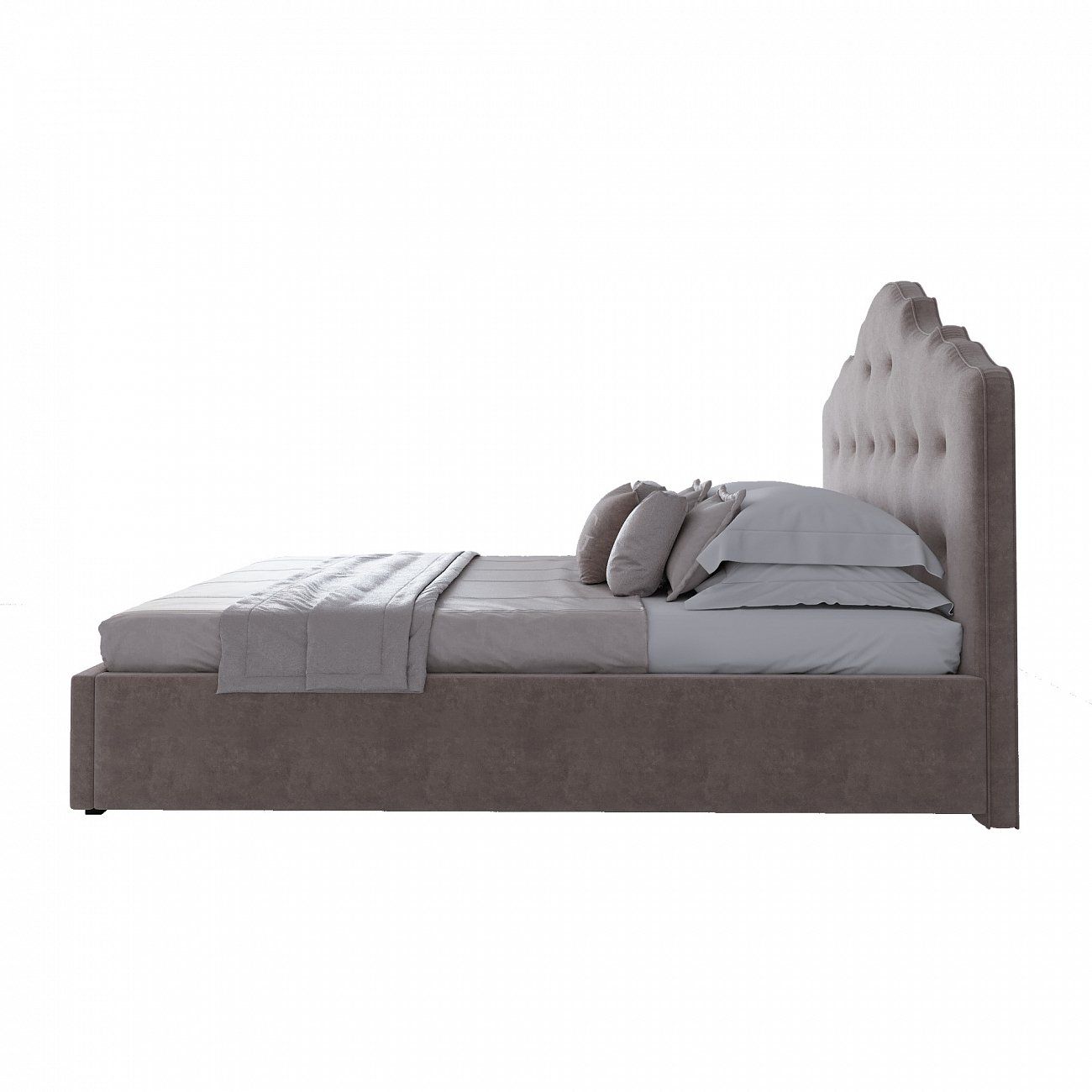 Double bed 160x200 grey-brown Palace