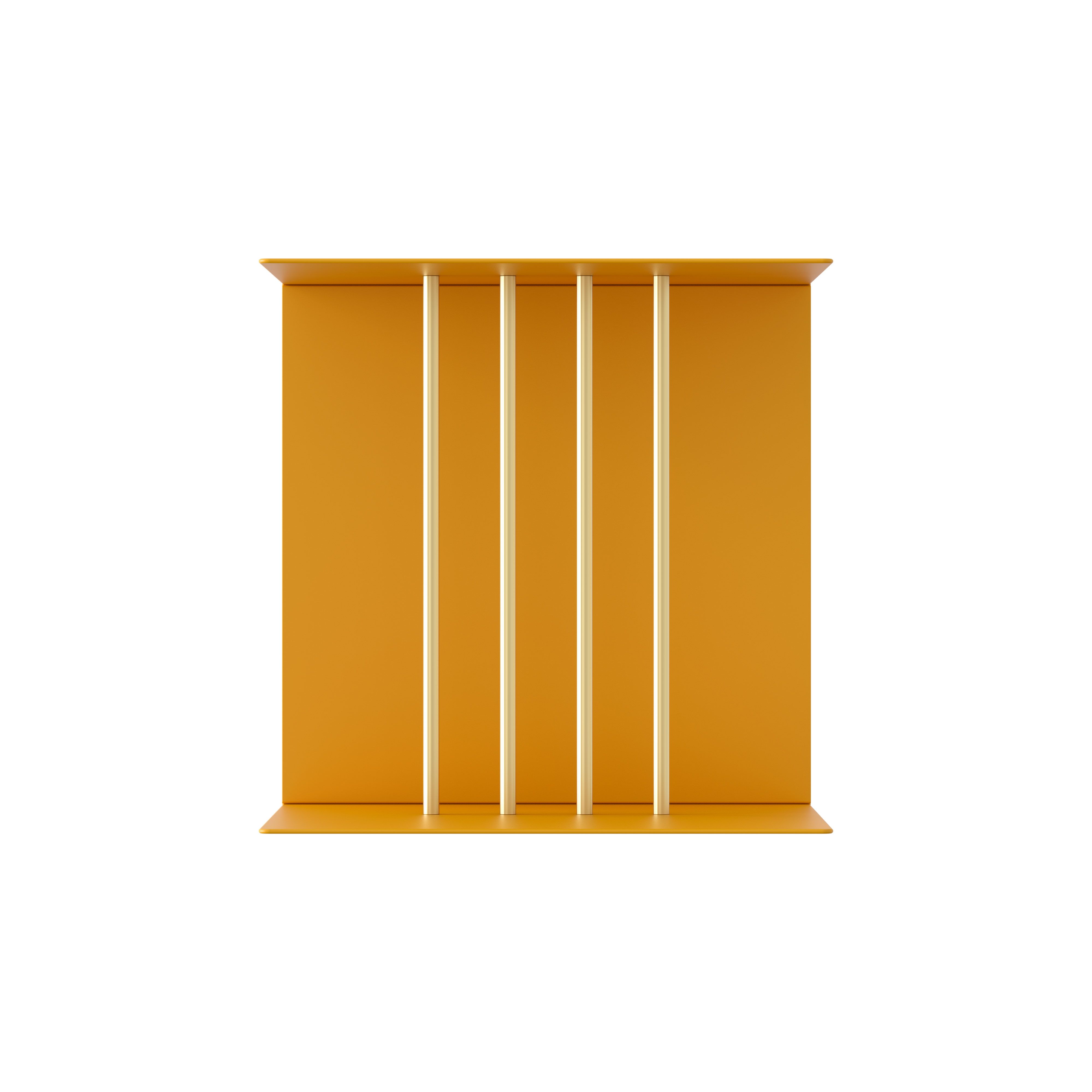 Shelf with Teaser divider, saffron yellow