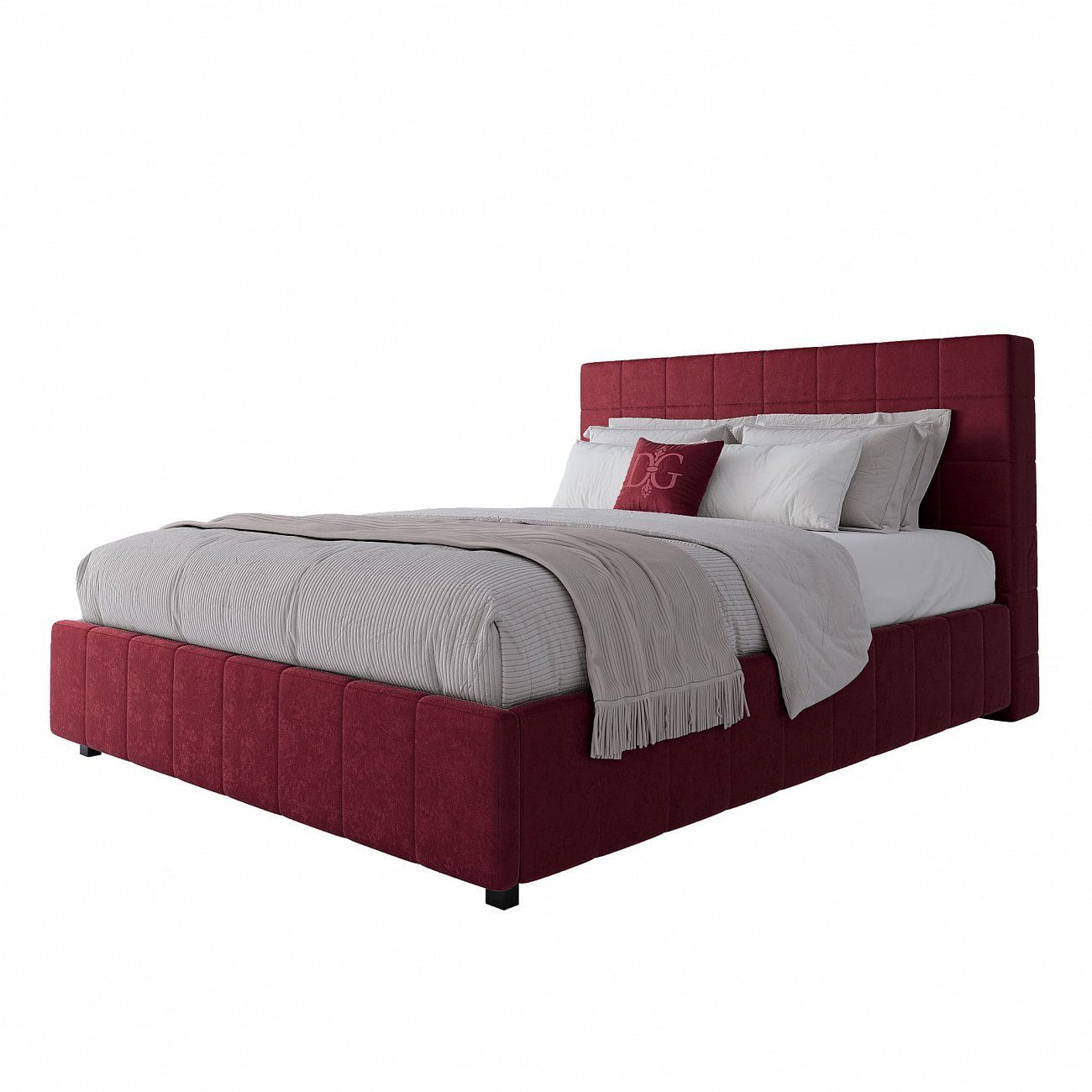 Double bed 160x200 cm red Shining Modern