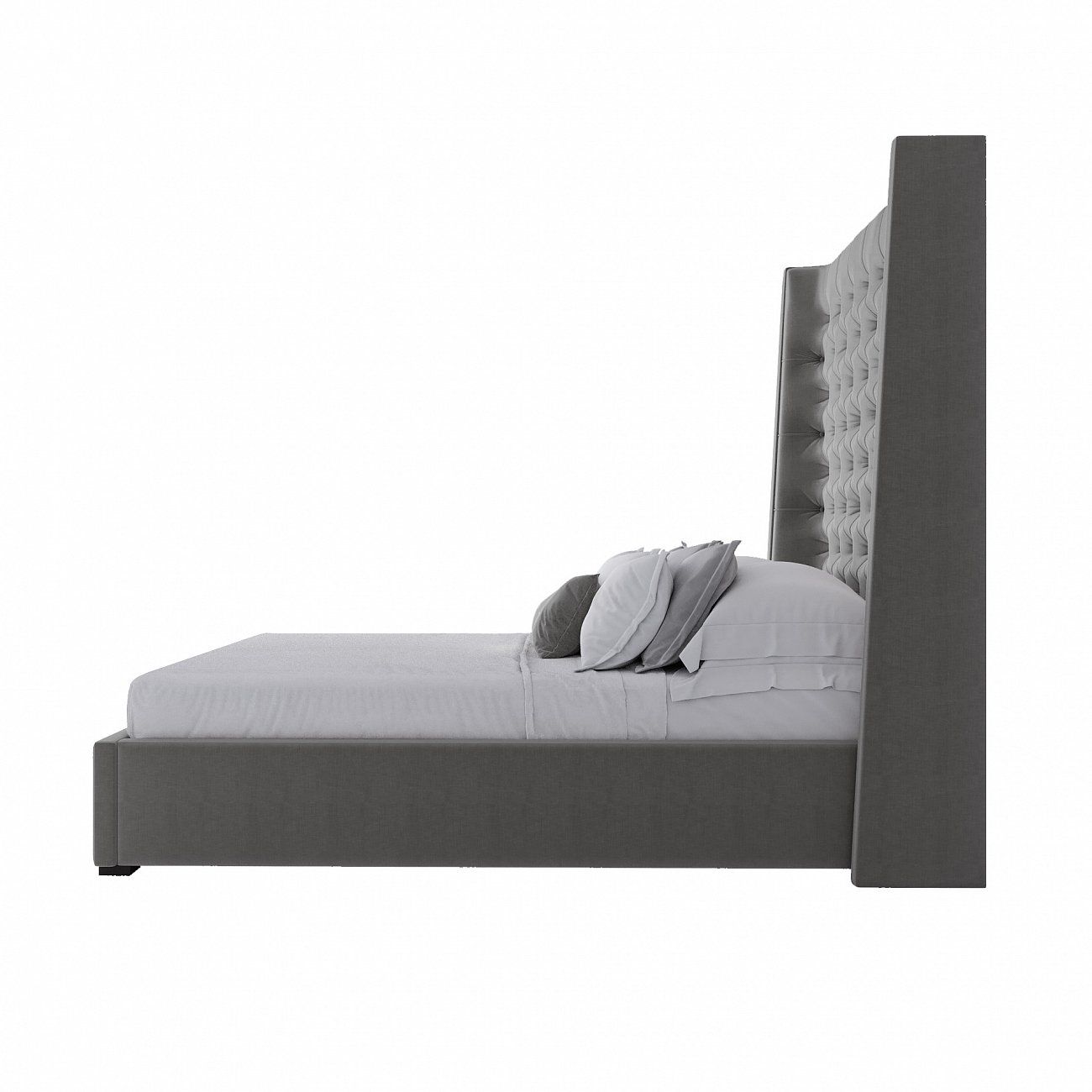 Teenage bed with carriage screed 140x200 cm grey Jackie King