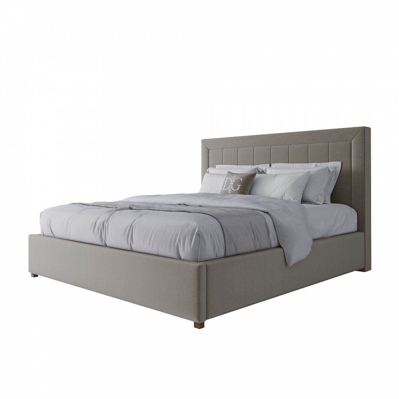 Double bed 180x200 cm brown-gray Elizabeth