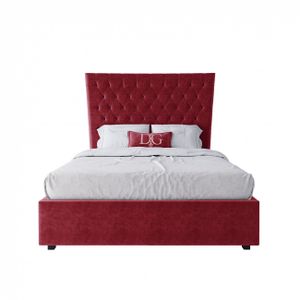 Кровать подростковая с каретной стяжкой 140х200 см красная QuickSand